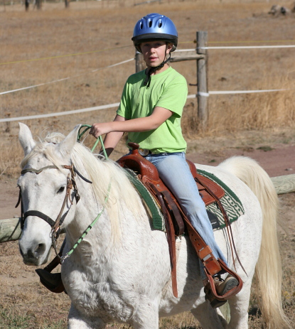 Learning to ride horses at Diane's Riding Place - Bend, Oregon